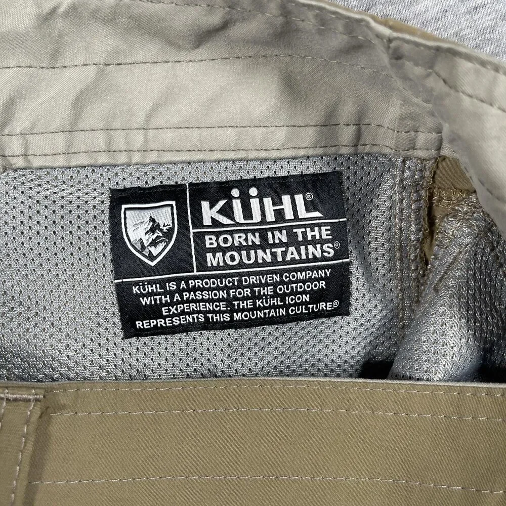 Kuhl Khakis Pants Mens 32x35 Green Trail Hiking Outdoor Lightweight Breathable
